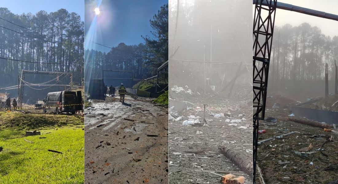 Uma explosão em uma fábrica de materiais explosivos deixou pessoas feridas e desaparecidas, na madrugada desta terça-feira, 12, em Quatro Barras, na Grande Curitiba.