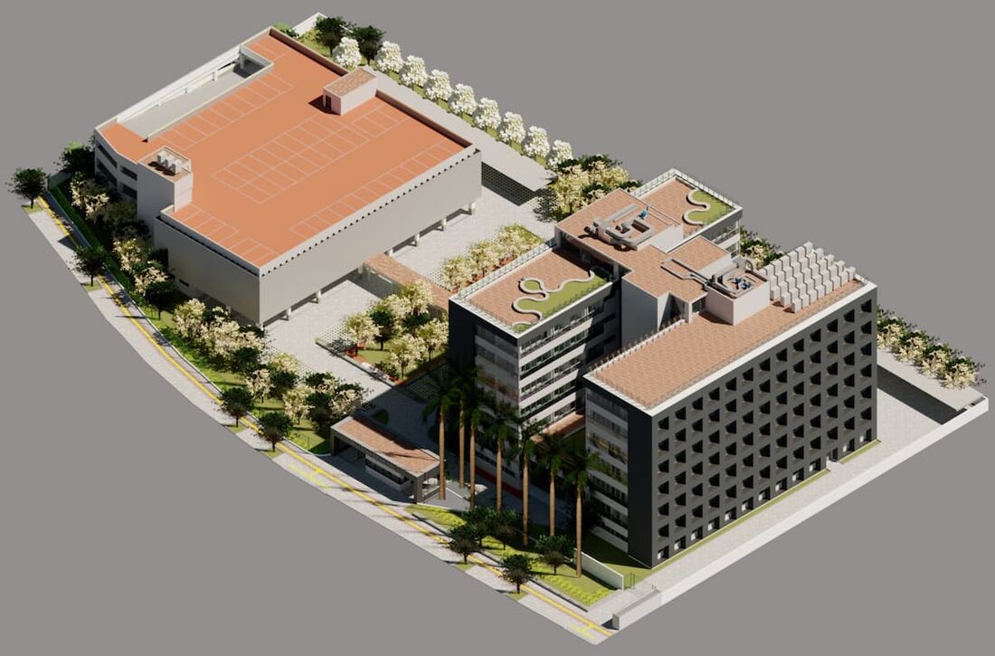 Maquete virtual da nova sede da Polícia Federal, no Bairro do Recife