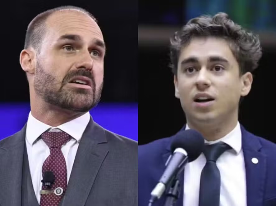 Eduardo Bolsonaro compartilhou com o pai críticas a Nikolas Ferreira 