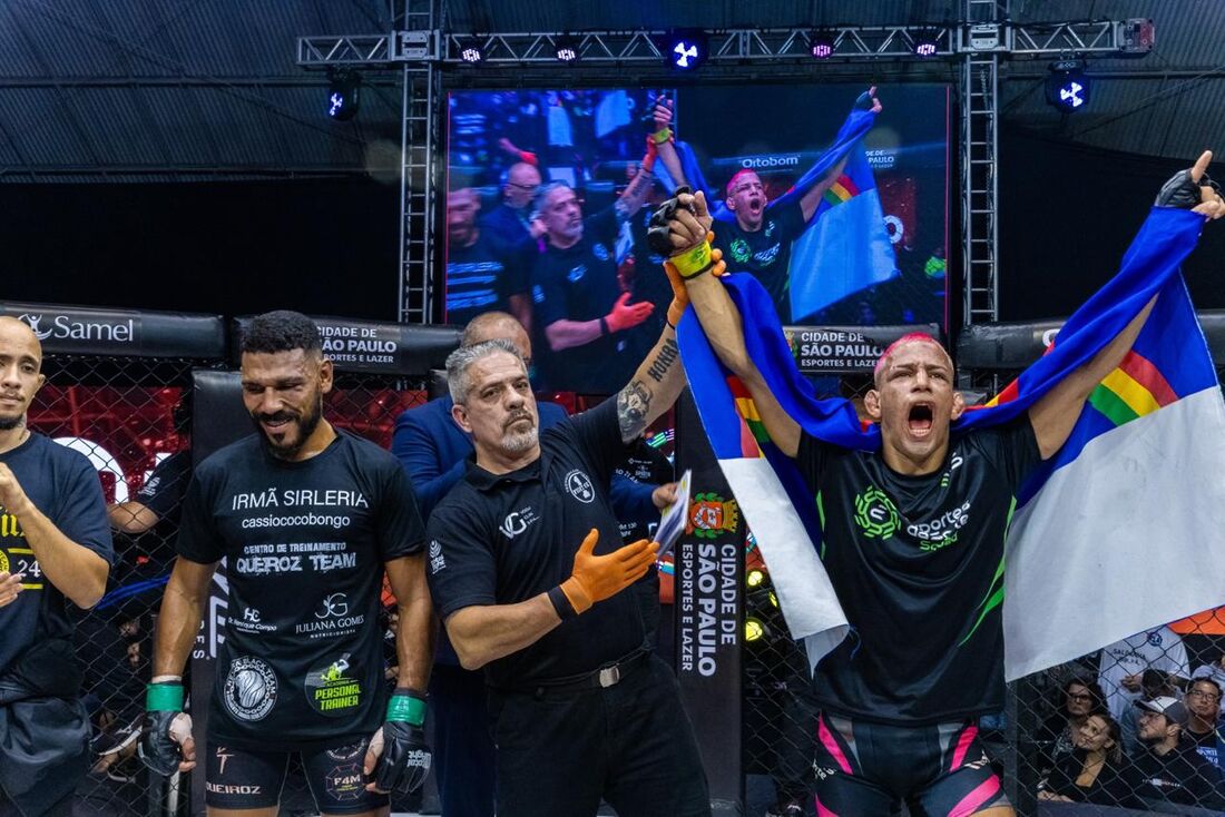 Gustavo Negromontge defende o seu cinturão peso pena na luta principal