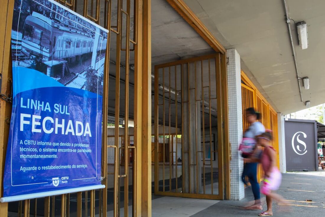 Linha Sul do Metrô do Recife segue fechada na noite desta quinta-feira (28)