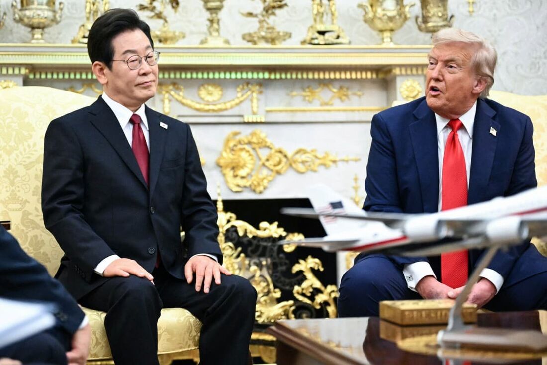 Donald Trump e o presidente sul-coreano, Lee Jae Myung