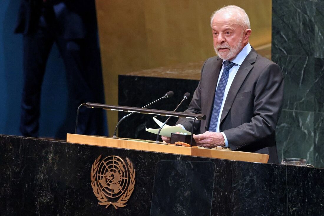 Lula discursa durante a Cúpula das Nações Unidas sobre a Palestina, na sede da ONU, durante a Assembleia Geral das Nações Unidas, em 22 de setembro de 2025