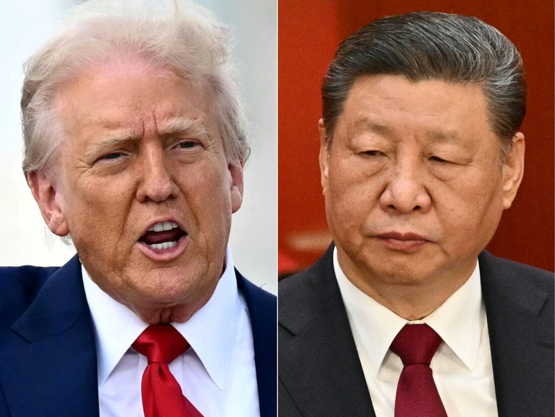 O presidente chinês Xi Jinping e o presidente dos EUA, Donald Trump