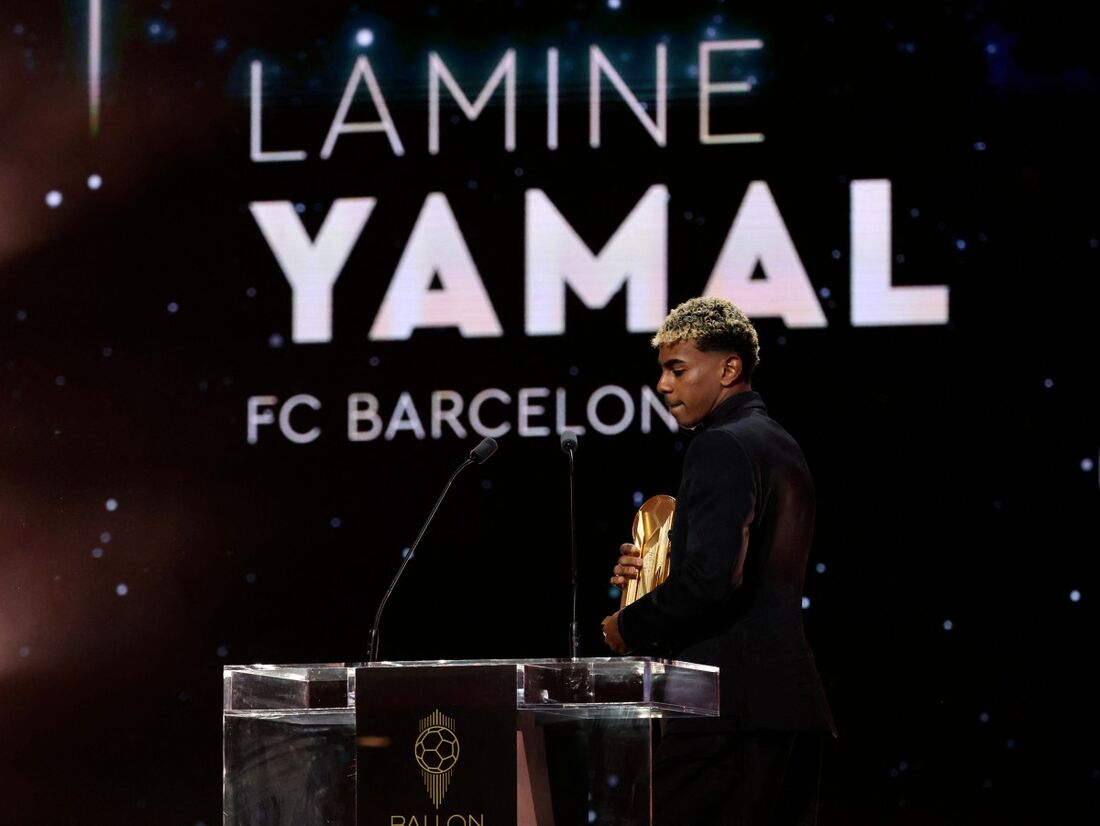 Apesar de vencer o Troféu Kopa, Yamal ficou em segundo na premiação de Melhor do Mundo