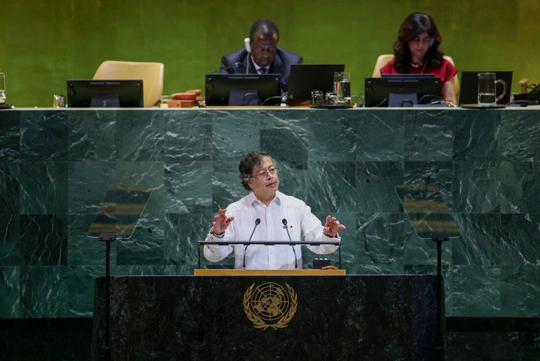 O presidente da Colômbia, Gustavo Petro, na ONU