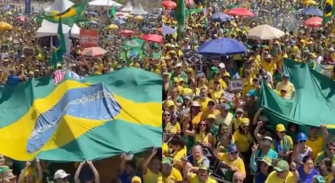 Bolsonaristas fazem ato em Brasília em defesa do ex-presidente