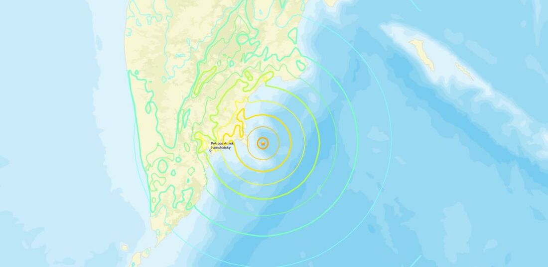 Terremoto na região de Petropavlovsk-Kamchatsky, na Rússia  