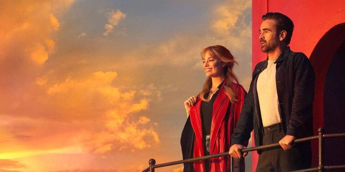 Margot Robbie e Colin Farrell em "A Grande Viagem da Sua Vida"