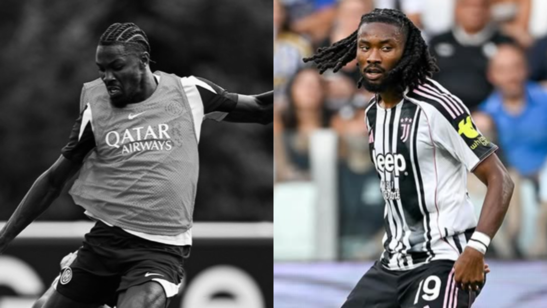 Khephren do Juventus, à direita, e Marcus do Inter de Milão, à esquerda