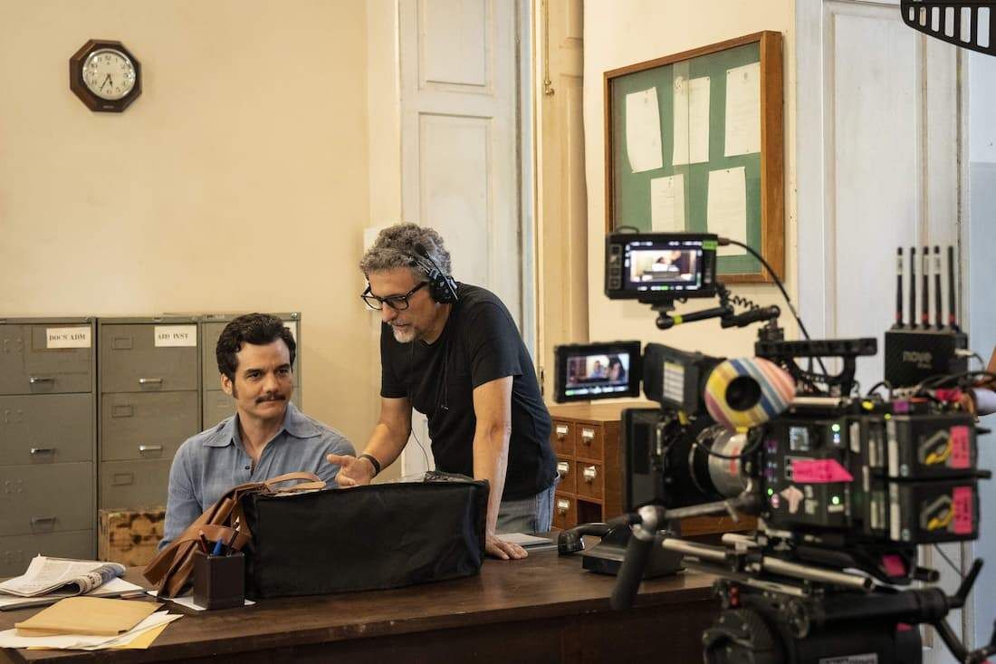 Wagner Moura e Kleber Mendonça Filho em "O Agente Secreto"