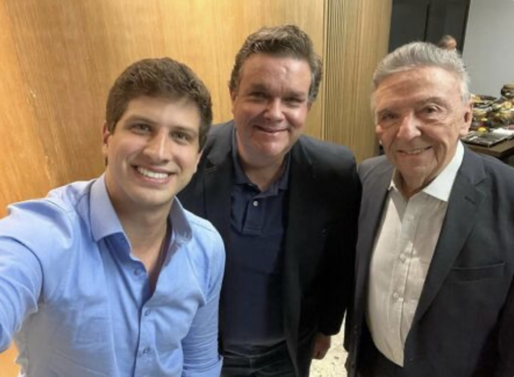 João Campos, Wolney Queiroz e José Queiroz, em março de 2024