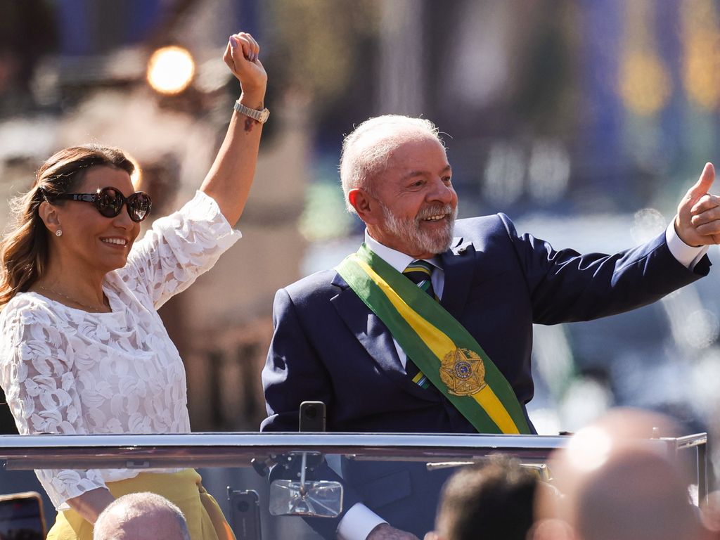 Janja e Lula no desfile do 7 de Setembro em Brasília 
