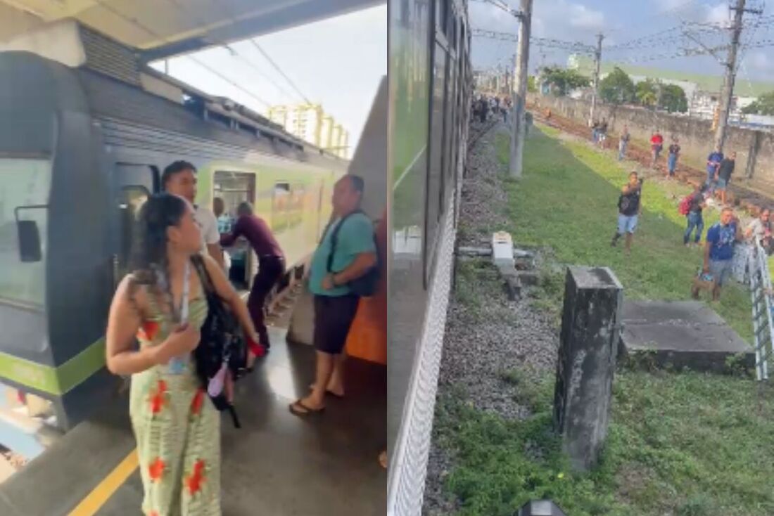 Trem da Linha Sul do Metrô do Recife quebrado