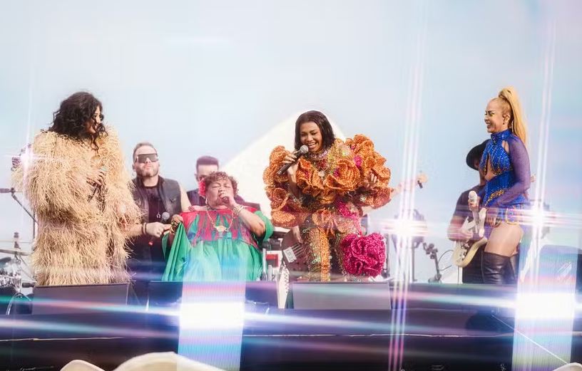 Amazônia Live: A partir da esquerda, Zaynara, Dona Onete, Gaby Amarantos e Joelma 