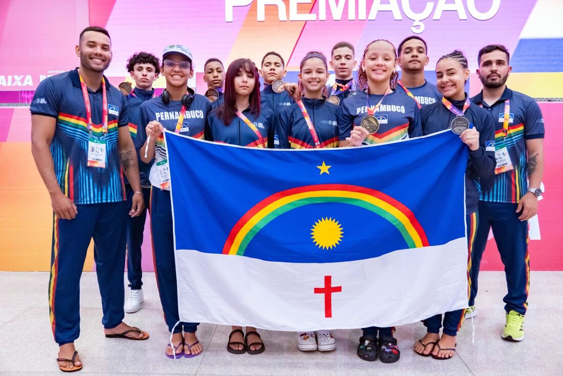Equipe de taekwondo de Pernambuco que disputou os Jogos da Juventude, em Brasília