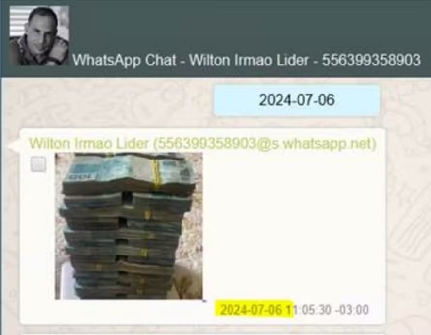 Mensagem interceptada pela PF mostra dinheiro vivo que teria sido pago como propina no Tocantins