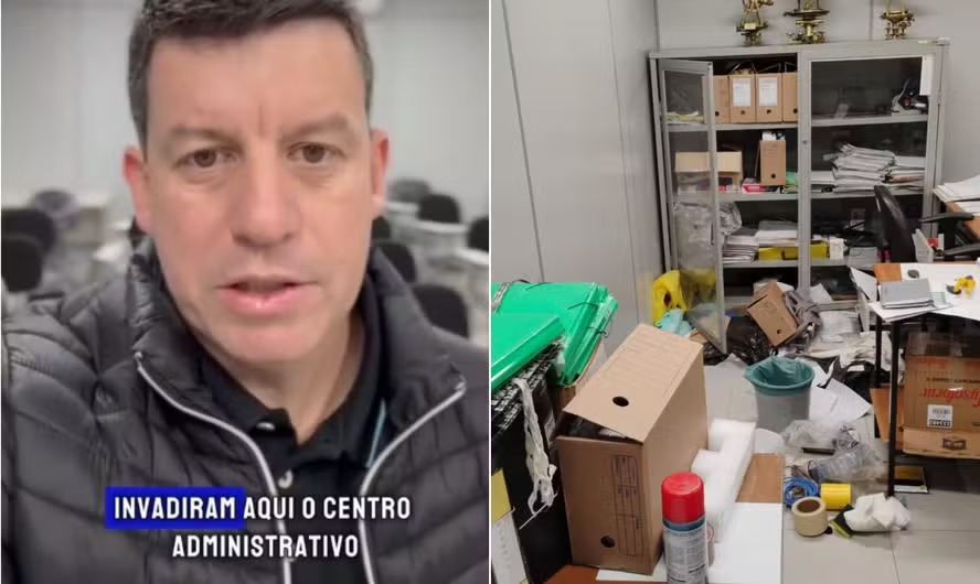 Prefeito do município de Petrópolis, Hingo Hammes (PP), conta, nas redes sociais, que o centro administrativo da prefeitura foi invadido por criminosos