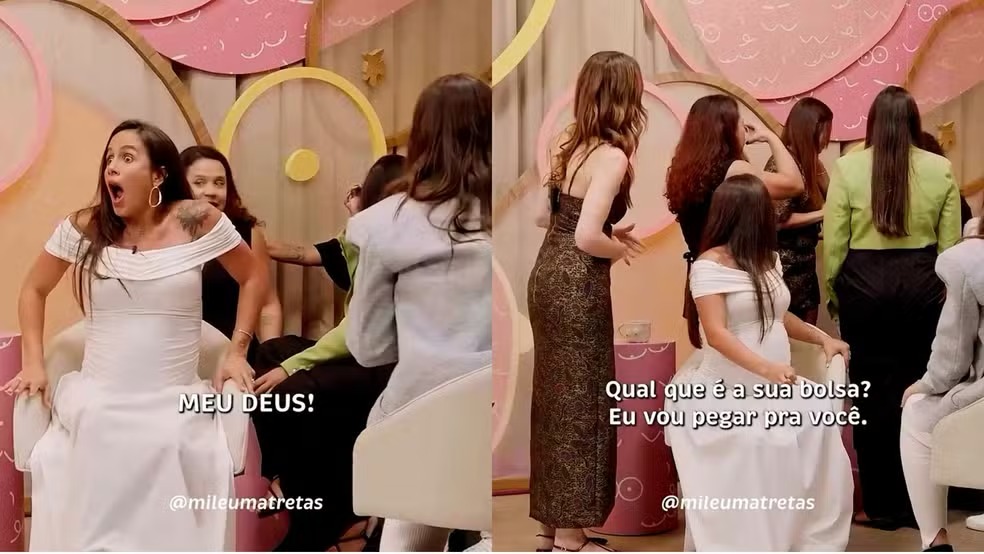 Mulher entra em trabalho de parto durante videocast