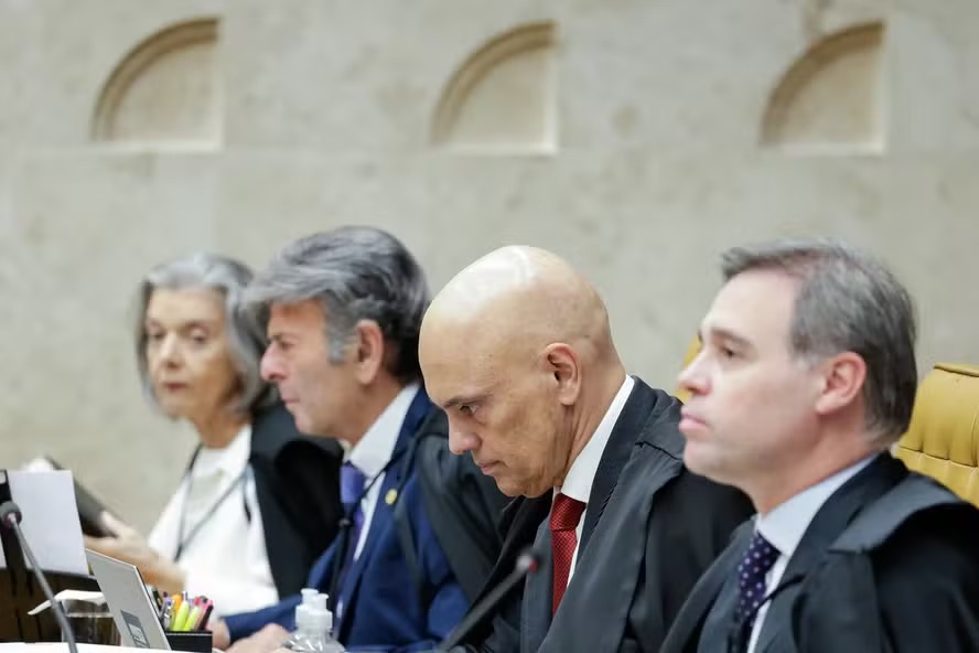 Os ministros do STF, Cármen Lúcia, Luiz Fux, Alexandre de Moraes e André Mendonça 