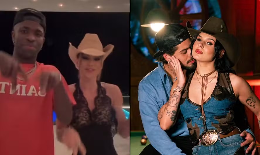 Vini Jr usou as redes sociais para aparecer publicamente ao lado de Virginia Fonseca