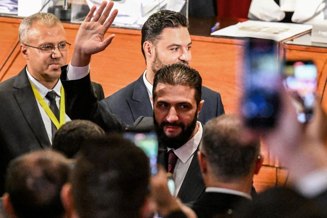 O presidente interino da Síria, Ahmed al-Sharaa