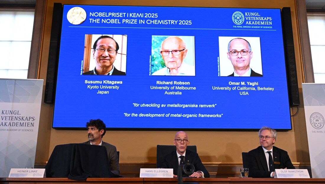 Nobel de Química premia trio por pesquisas sobre novas estruturas moleculares