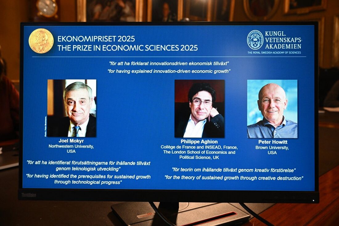 Trio vence o Nobel da Economia por estudos sobre crescimento e inovação