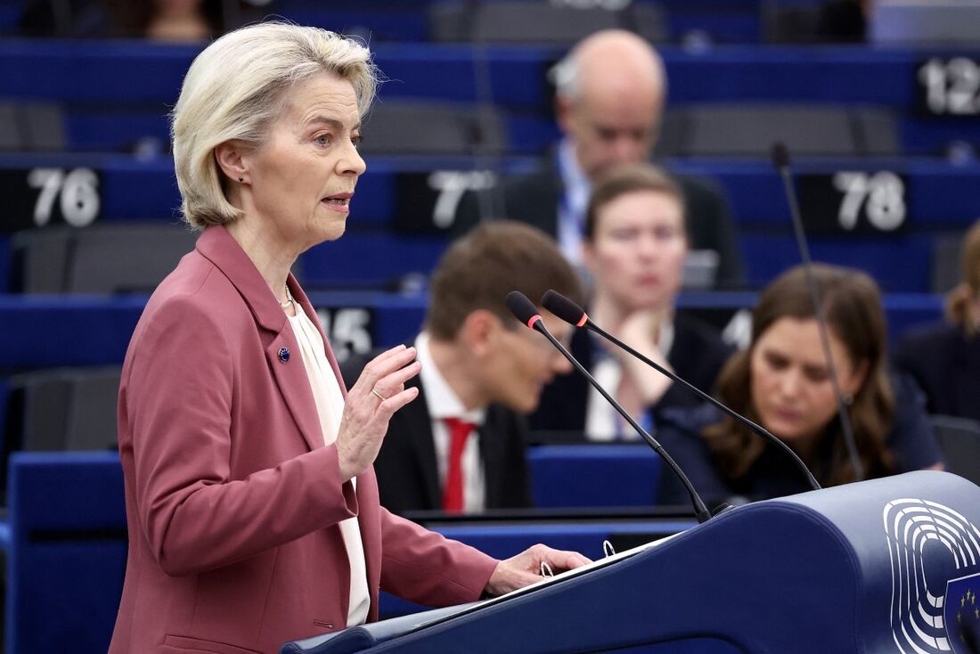 A presidente da Comissão Europeia, Ursula von der Leyen,