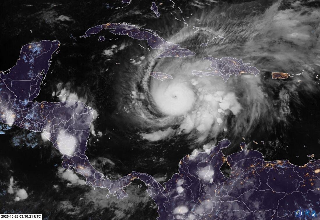 Furacão Melissa atinge categoria máxima no Caribe