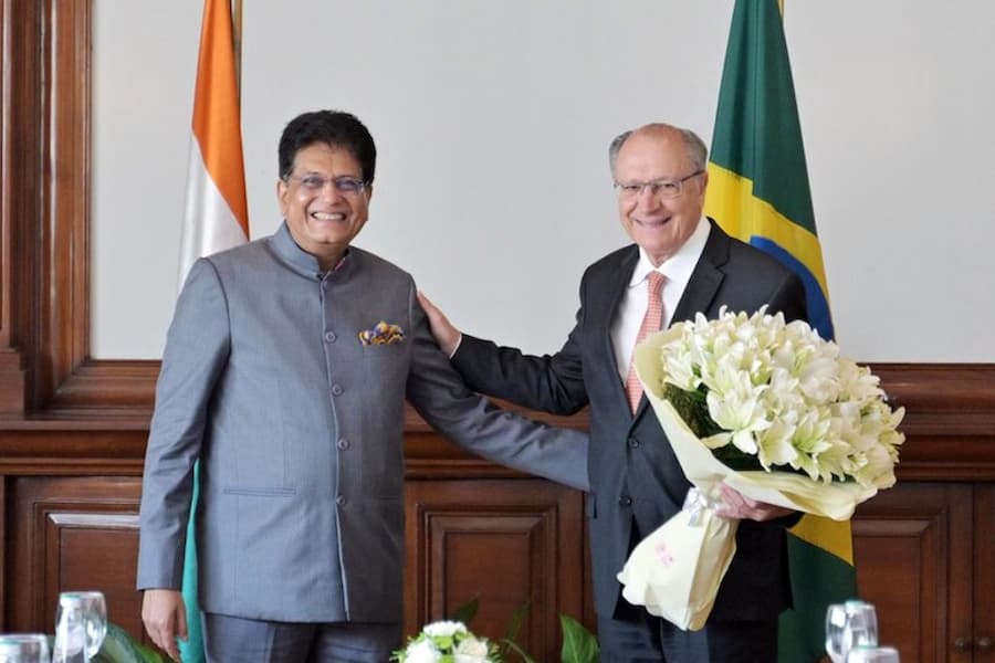 Alckmin e o ministro de Comércio e Indústria da Índia, Piyush Goyal