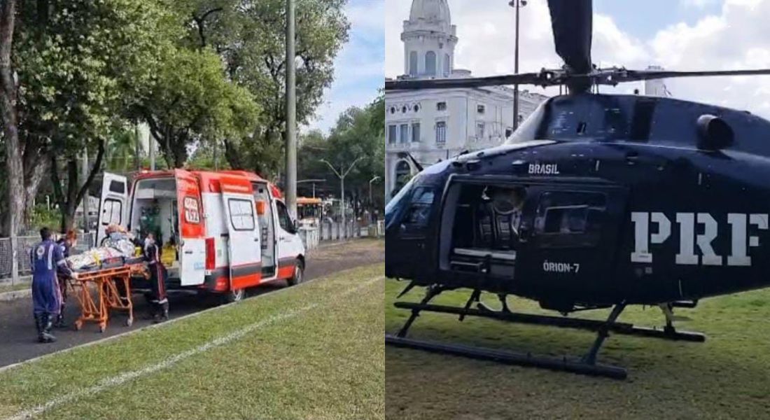 Transporte foi realizado em uma aeronave da Polícia Rodoviária Federal (PRF), em ação conjunta com o Samu