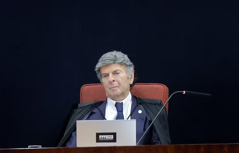 O ministro Luiz Fux, durante sessão da Primeira Turma do STF 
