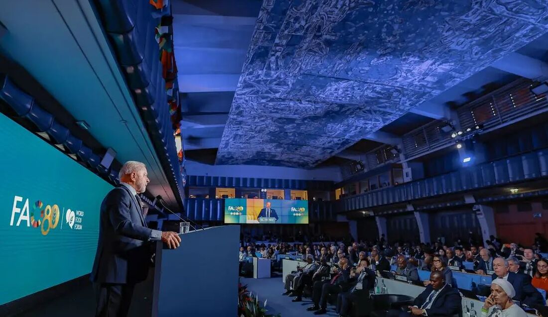 Presidente Lula classificou a fome como uma questão política e disse esperar discutir o tema em todos os fóruns mundiais dos quais participar