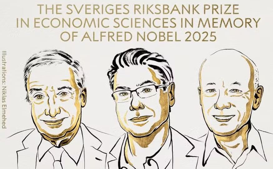 A Real Academia Sueca de Ciências decidiu conceder o Prêmio Sveriges Riksbank de Ciências Econômicas de 2025 em Memória de Alfred Nobel a Joel Mokyr, Philippe Aghion e Peter Howitt