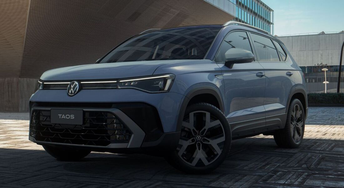 Novo Volkswagen Taos 2026 traz frente redesenhada, faróis em LED e estilo alinhado ao T-Cross e Nivus.