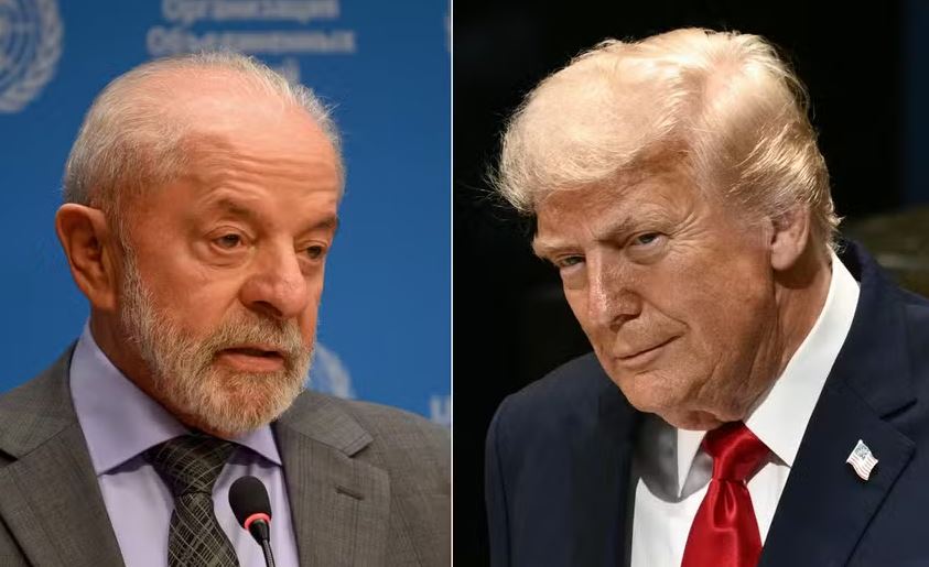 O presidente Luiz Inácio Lula da Silva e o seu contraparte dos Estados Unidos, Donald Trump 