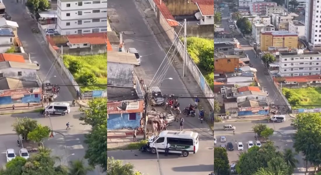 Durante a fuga, os homens perderam o controle e capotaram o veículo