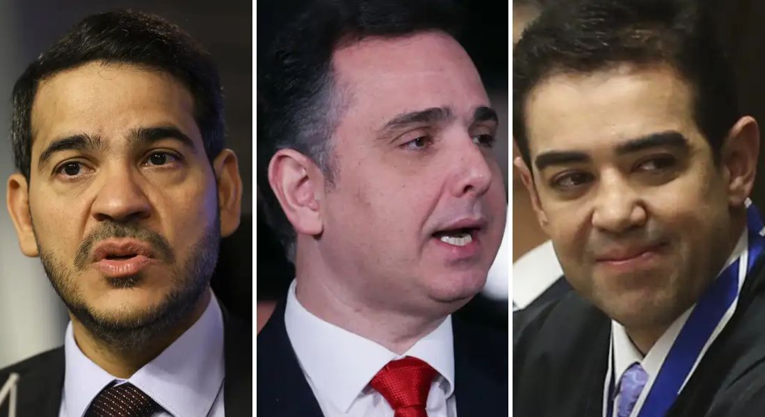 Jorge Messias, Rodrigo Pacheco e Bruno Dantas: cotados para vaga no STF