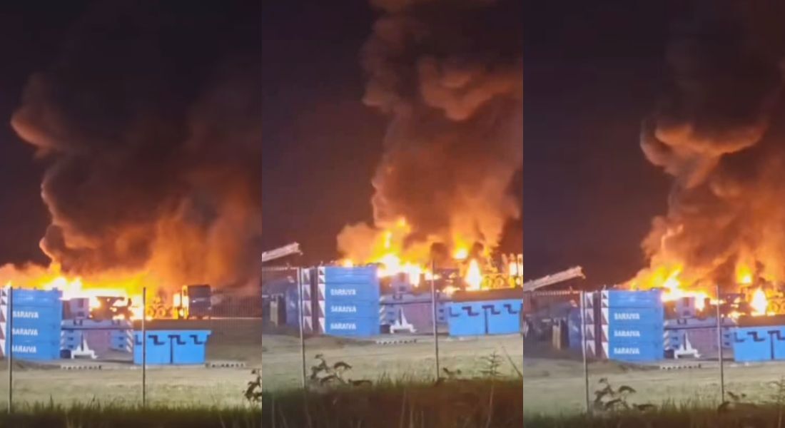 Incêndio atingiu quatro veículos e não deixou vítimas