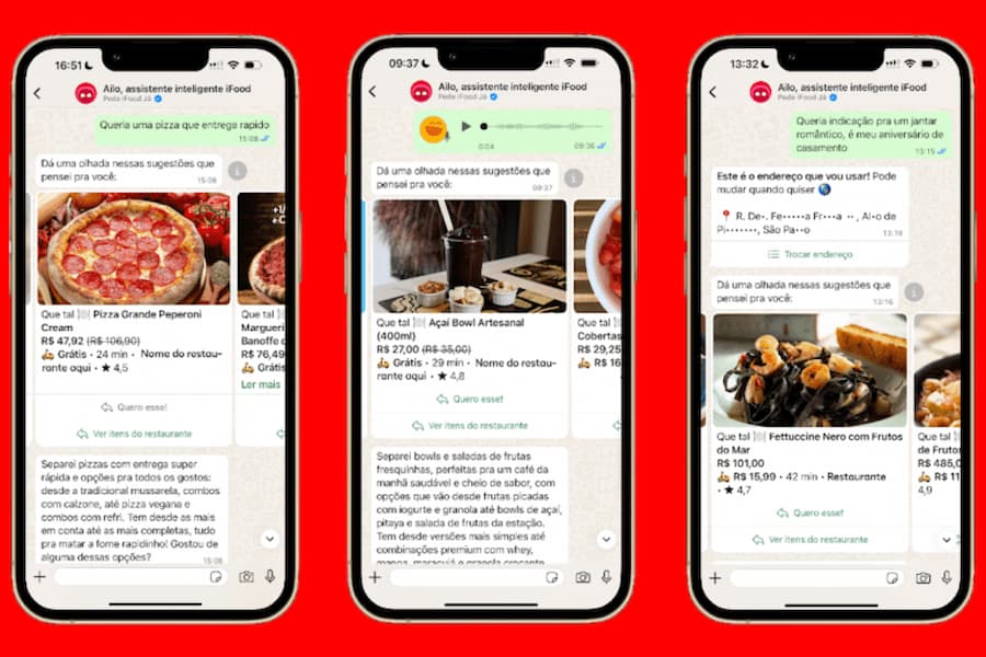 O iFood lançou a assistente de inteligência artificial (IA) generativa Ailo, que permite ao consumidor fazer pedidos por meio de conversas de WhatsApp