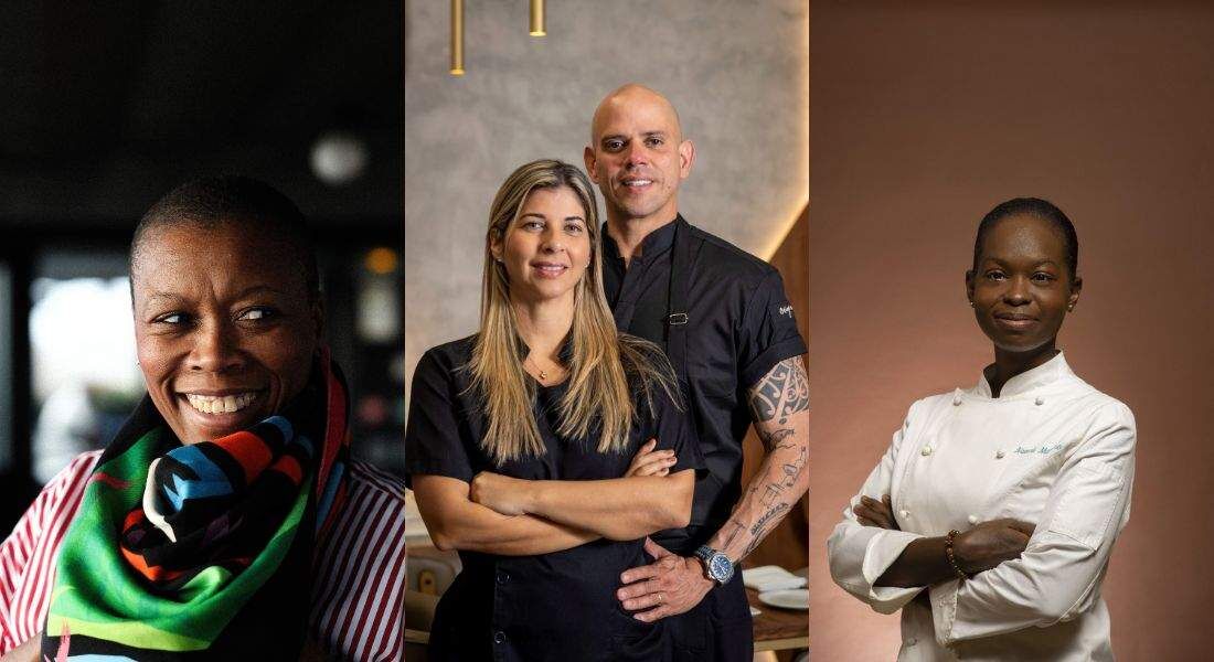 O casal Fabrício Lemos e Lisiane Arouca recebe as chefs Georgiana Viou e Naomi Martino