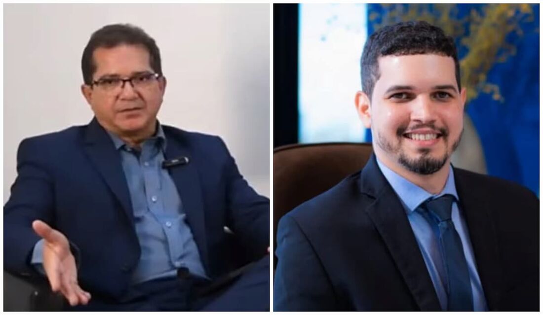 André Fidelis e o filho, Eric Fidelis, são investigados no esquema das fraudes no INSS Foto: @Anasps via YouTube e Fidelis Advocacia