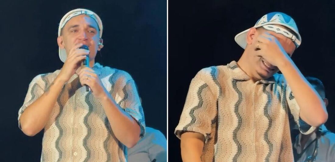 João Gomes reencontra professora na plateia de show, se emociona e agradece