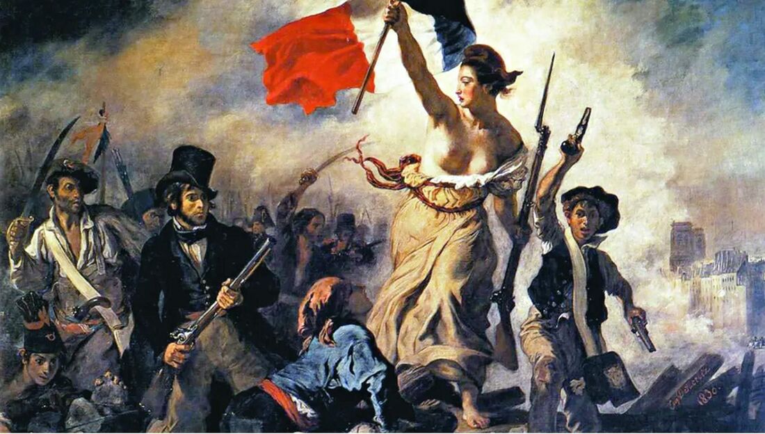 "A Liberdade guiando o povo", de Eugène Delacroix, que personifica a luta por um sistema político mais justo e representativo