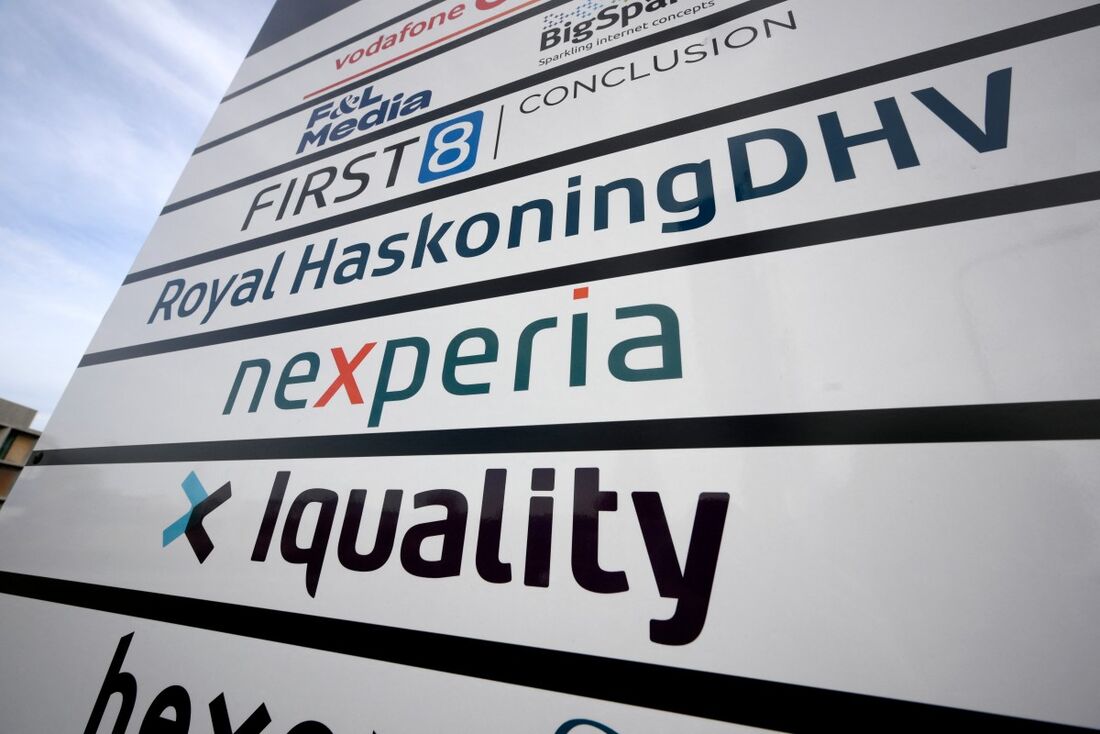 A entrada da sede da Nexperia em Nijmegen, em 6 de novembro de 2025.