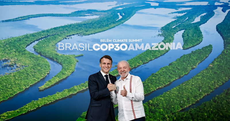 Presidente da República, Luiz Inácio Lula da Silva, recebeu o Presidente da França, Emmanuel Macron para uma reunião