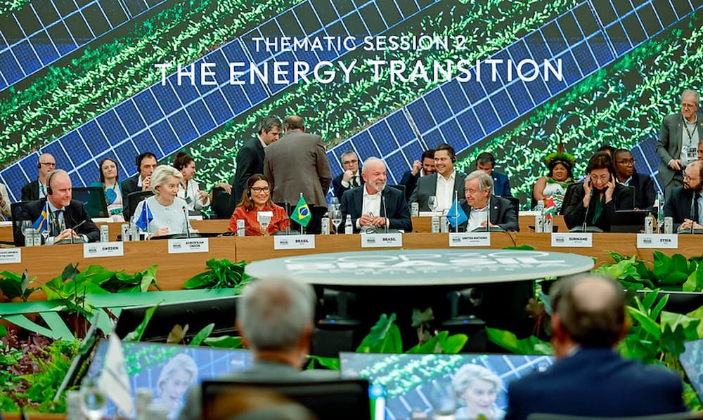 Presidente da República, Luiz Inácio Lula da Silva, durante a Segunda Sessão Temática da Mesa Redonda de Líderes: "Transição Energética"