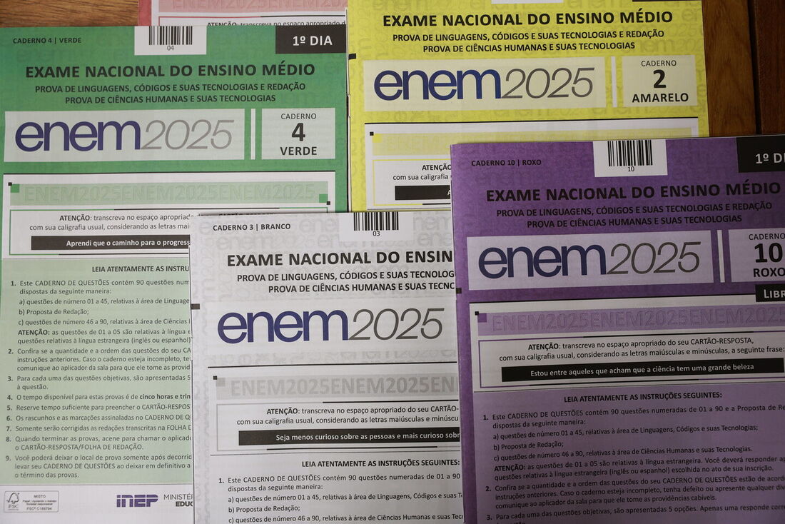 Cadernos de prova do Enem