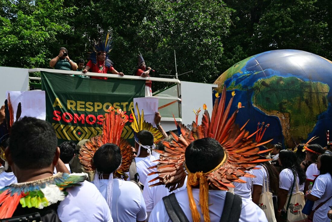 Entre as queixas dos indígenas na COP30 está o projeto ferroviário